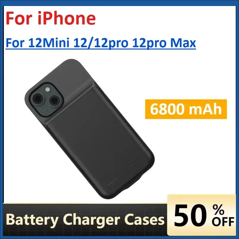 6800mAh Battery Charger Case for IPhone 12Mini 12/12pro 12pro Max Smart Power Bank External Charging Cover
6800mAh Battery Charger Case for IPhone 12Mini 12/12pro 12pro Max Smart Power Bank External Charging Cover