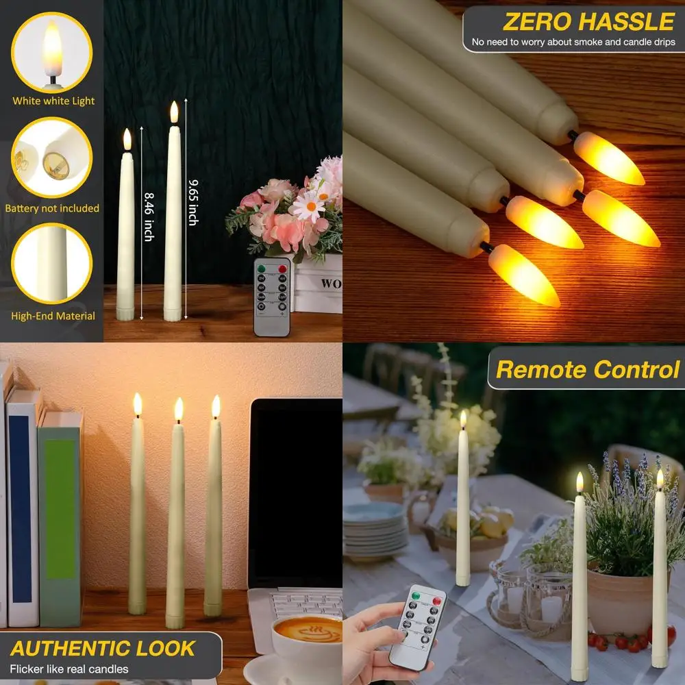 48-Piece Battery-Operated LED Taper Candles with Remote, 9.65 Ivory, for Weddings, Christmas, and Special Occasions
48-Piece Battery-Operated LED Taper Candles with Remote, 9.65 Ivory, for Weddings, Christmas, and Special Occasions