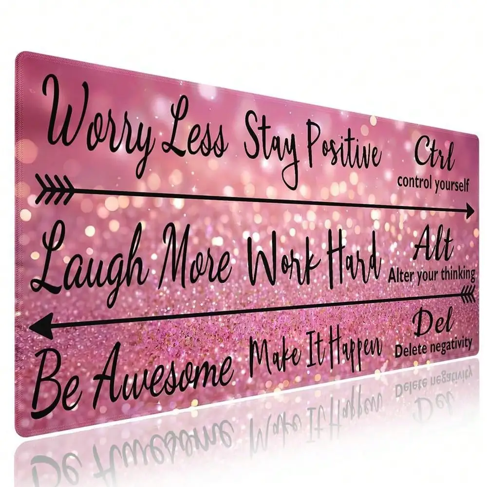 Extra Large Gaming & Office Mouse Pad – Inspirational Quote Stay Positive Work Hard & Pink Glitter Design, Premium Anti-Slip XXL Desk Mat With Durable Stitched Edges
Extra Large Gaming & Office Mouse Pad – Inspirational Quote Stay Positive Work Hard & Pink Glitter Design, Premium Anti-Slip XXL Desk Mat With Durable Stitched Edges
