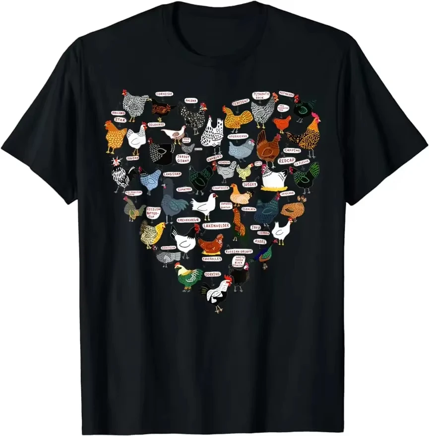 2025 Funny Heart Design List of Chicken Breeds Farming Farmer T-Shirt Unisex Style Shirts for Women Summer Graphic T Shirts
2025 Funny Heart Design List of Chicken Breeds Farming Farmer T-Shirt Unisex Style Shirts for Women Summer Graphic T Shirts