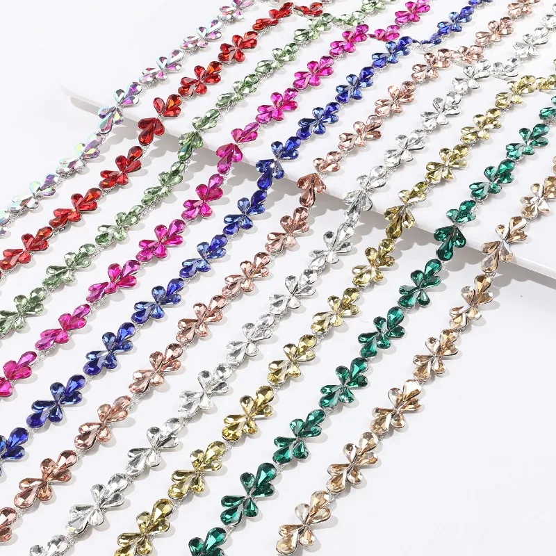 10Y Premium Quality Water Drop Four - Leaf Clover Rhinestone Chains for Clothing Accessories Perfect for Bridal and Formal Wear
10Y Premium Quality Water Drop Four - Leaf Clover Rhinestone Chains for Clothing Accessories Perfect for Bridal and Formal Wear