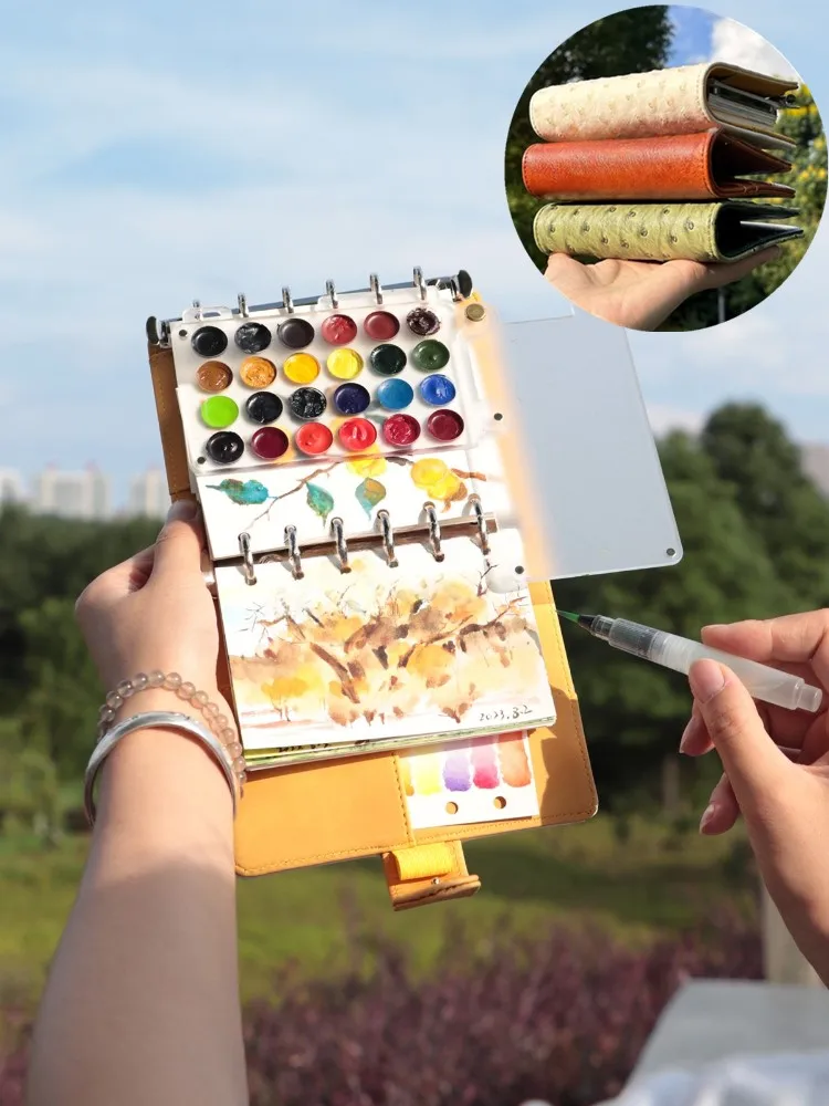 A6/A7 Loose-leaf Notebook Watercolor Pigment Set Art Student Outdoor Travel Watercolor Painting Creation Art Painting Supplies
A6/A7 Loose-leaf Notebook Watercolor Pigment Set Art Student Outdoor Travel Watercolor Painting Creation Art Painting Supplies