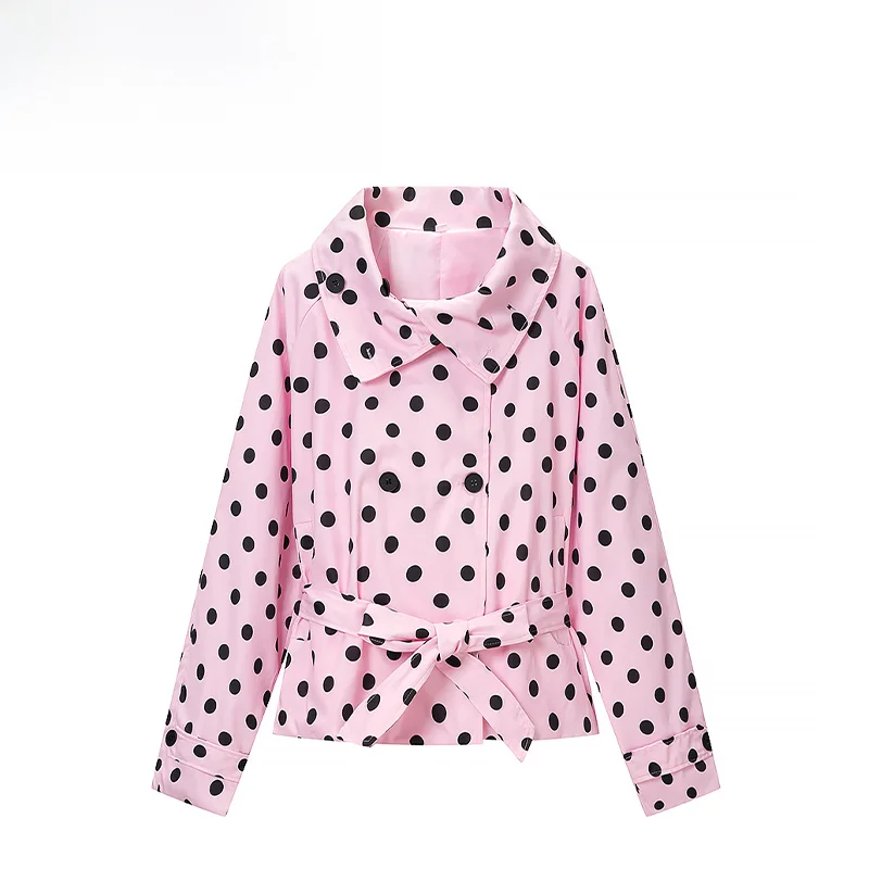 Fashionable Polka Dot Windbreaker Jacket Women's Standard Fit Long Sleeve Polyester Outerwear Versatile Style Summer New Arrival
Fashionable Polka Dot Windbreaker Jacket Women's Standard Fit Long Sleeve Polyester Outerwear Versatile Style Summer New Arrival