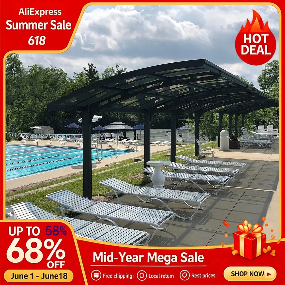 10 Ft. x 16 Ft. x 9 Ft. Wing Single Carport Aluminum Metal Frame and Polycarbonate Panels Car Port for Ou Custom
10 Ft. x 16 Ft. x 9 Ft. Wing Single Carport Aluminum Metal Frame and Polycarbonate Panels Car Port for Ou Custom
