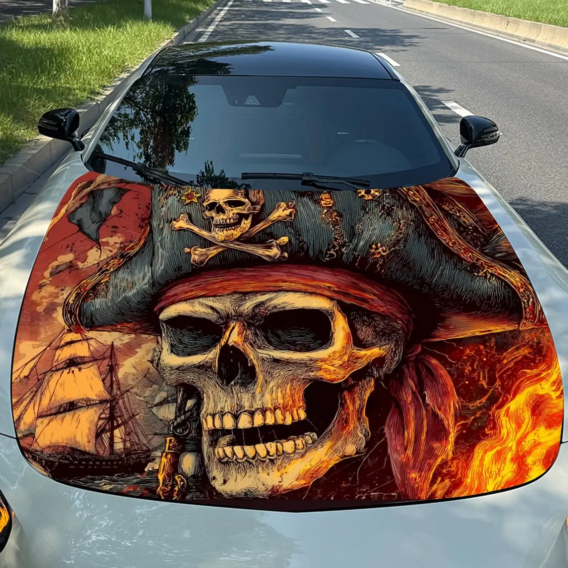 Наклейки на капот автомобиля с пламенным пиратом, красочные виниловые декоративные наклейки, высококачественный клей, модный дизайн, прочный, грузовик En
Наклейки на капот автомобиля с пламенным пиратом, красочные виниловые декоративные наклейки, высококачественный клей, модный дизайн, прочный, грузовик En