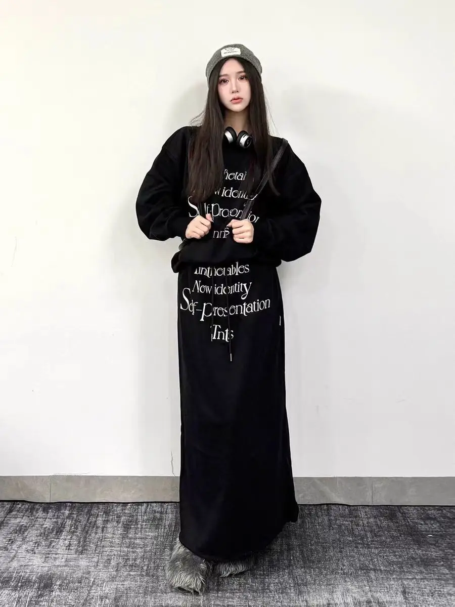 Women Designed Black Dress Suits Braces Skirt Hoodies Street Wear 2 Pieces Suits Korean Style Retro Y2k Tracksuit Dresses Sets
Women Designed Black Dress Suits Braces Skirt Hoodies Street Wear 2 Pieces Suits Korean Style Retro Y2k Tracksuit Dresses Sets
