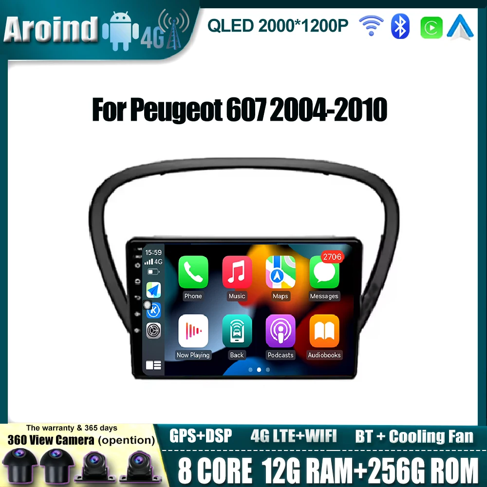 9 Inch Android 14 DSP IPS Screen For Peugeot 607 2004-2010 DVR AHD Camera Car Player Video GPS Navigation Radio Multimedia
9 Inch Android 14 DSP IPS Screen For Peugeot 607 2004-2010 DVR AHD Camera Car Player Video GPS Navigation Radio Multimedia