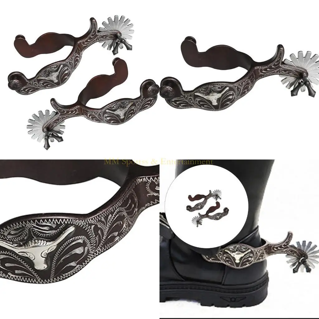 31BE Metal Horse Boot Spur Decoration Western Cowboy Horse Spur Easy to Use 
31BE Metal Horse Boot Spur Decoration Western Cowboy Horse Spur Easy to Use