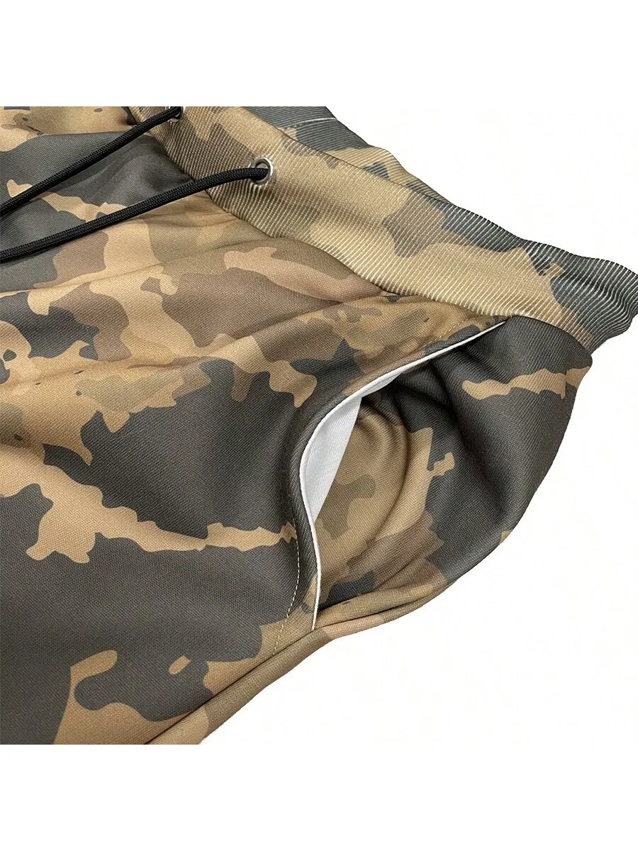 Mens Camouflage Print Joggers With Drawstring Waist And Cargo Pocket
Mens Camouflage Print Joggers With Drawstring Waist And Cargo Pocket
