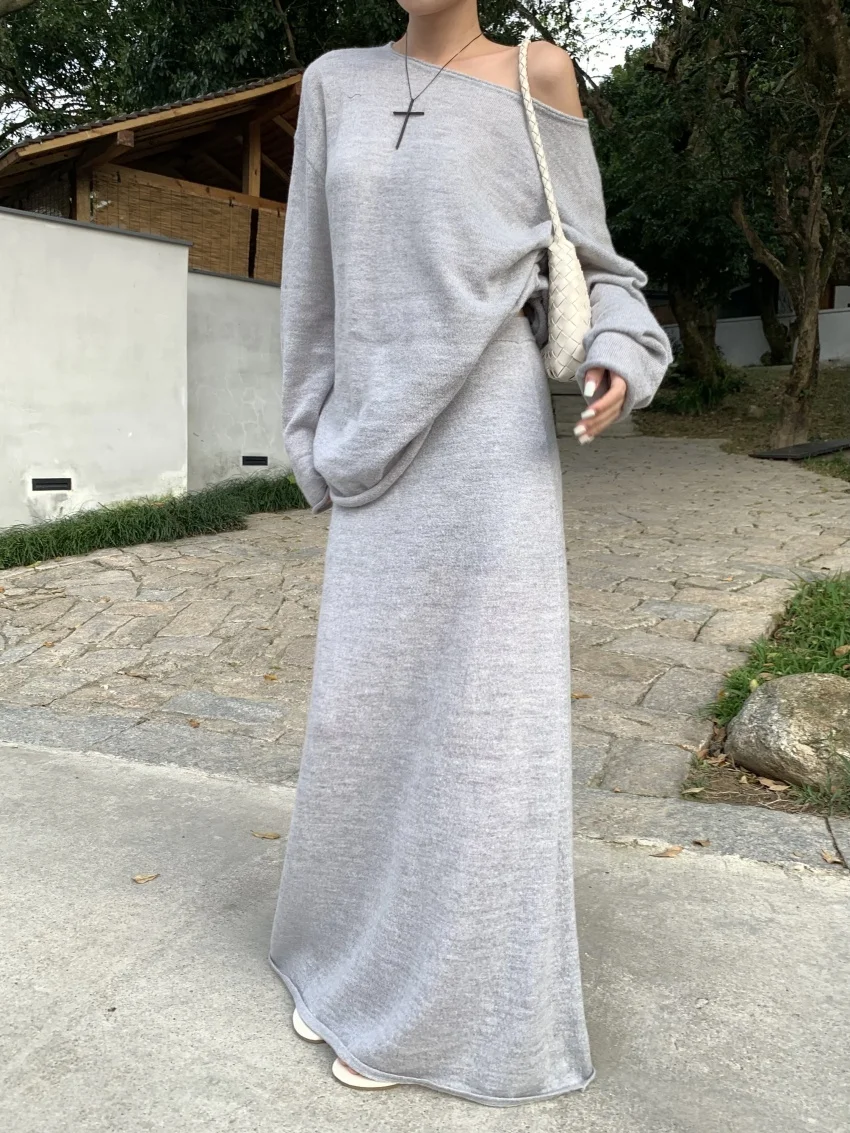 Alien Kitty Casual Lazy Style Two Piece Suits Women Loose Gentle OL Spring 2025 Knitted Off Shoulders Sweaters Maxi Skirts
Alien Kitty Casual Lazy Style Two Piece Suits Women Loose Gentle OL Spring 2025 Knitted Off Shoulders Sweaters Maxi Skirts