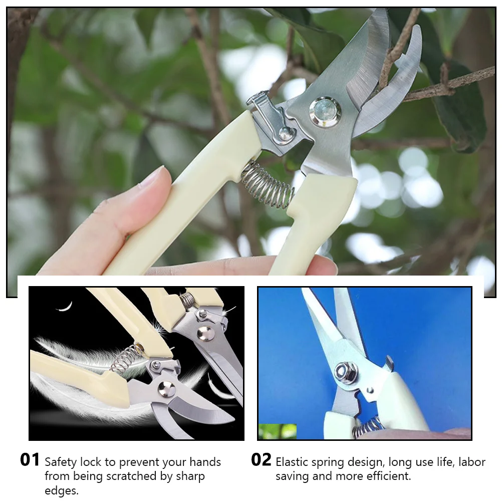 2Pcs Pruning Shears Gardening Scissors Plant Cutting Tools Stainless Steel Safety Lock Labor Saving Efficient 
2Pcs Pruning Shears Gardening Scissors Plant Cutting Tools Stainless Steel Safety Lock Labor Saving Efficient