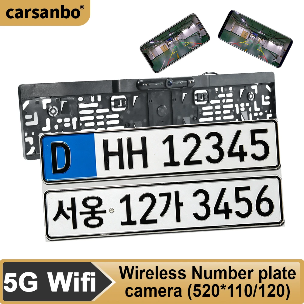 Carsanbo 5G WiFi 720P HD Car License Plate Camera for EU / Korea Plates IP67 Waterproof Night Vision Backup Camera
Carsanbo 5G WiFi 720P HD Car License Plate Camera for EU / Korea Plates IP67 Waterproof Night Vision Backup Camera