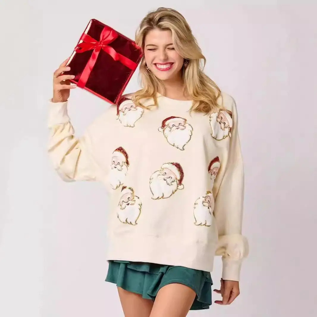 Christmas Print Long Sleeve Sweatshirt Santa Claus Design Autumn Winter Women's Clothing plus Size Comfortable Cotton T-Shirt
Christmas Print Long Sleeve Sweatshirt Santa Claus Design Autumn Winter Women's Clothing plus Size Comfortable Cotton T-Shirt