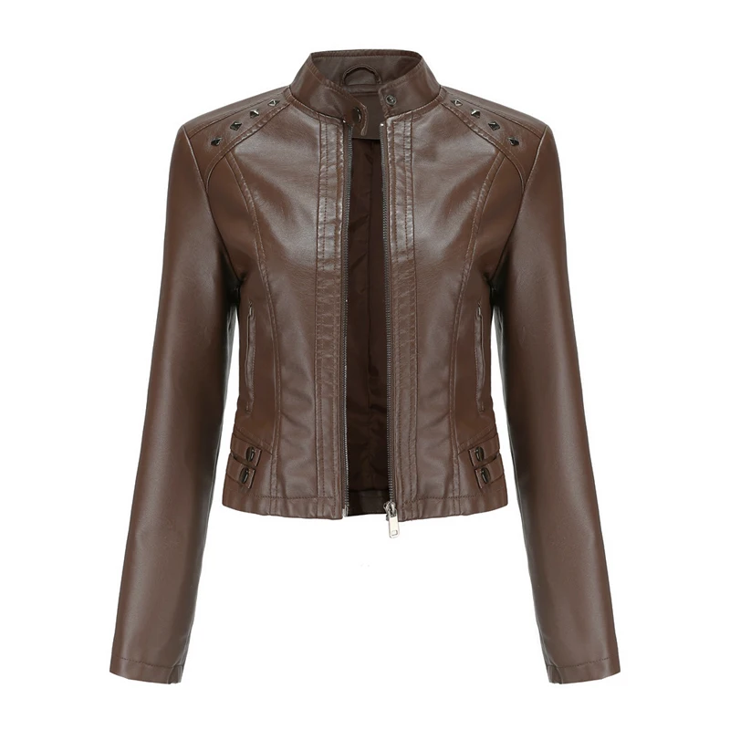 Autumn Women's Short PU Faux Leather Jackets Fashion Women Rivet Moto Biker Coats Lady Windbreaker Zipper Leather Jackets
Autumn Women's Short PU Faux Leather Jackets Fashion Women Rivet Moto Biker Coats Lady Windbreaker Zipper Leather Jackets
