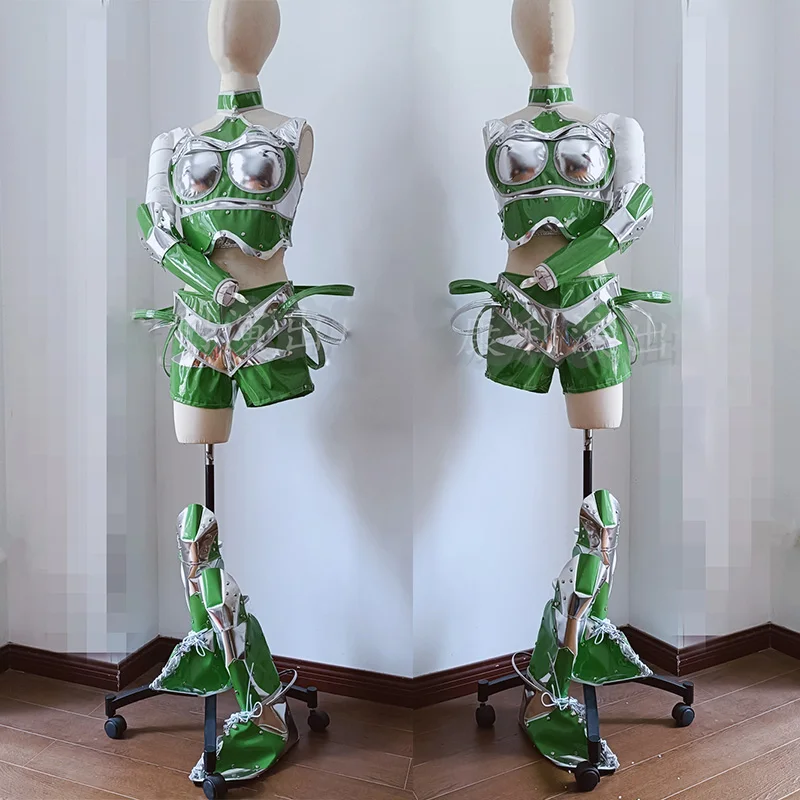 Futuristic Stage Outfit Silver Green Sense Of Technology Performance Outfit Crop Top Shorts Set Drag Queen Gogo Dancewear 3582
Futuristic Stage Outfit Silver Green Sense Of Technology Performance Outfit Crop Top Shorts Set Drag Queen Gogo Dancewear 3582