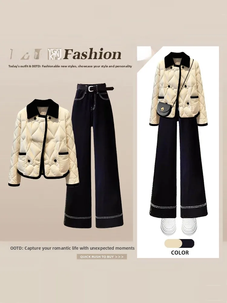 Retro Color Blo Cotton Jaet Women's Straight Leg Jeans Autumn Winter Warm Set High Waist Long Sve Turn-down Collar Coat
Retro Color Blo Cotton Jaet Women's Straight Leg Jeans Autumn Winter Warm Set High Waist Long Sve Turn-down Collar Coat