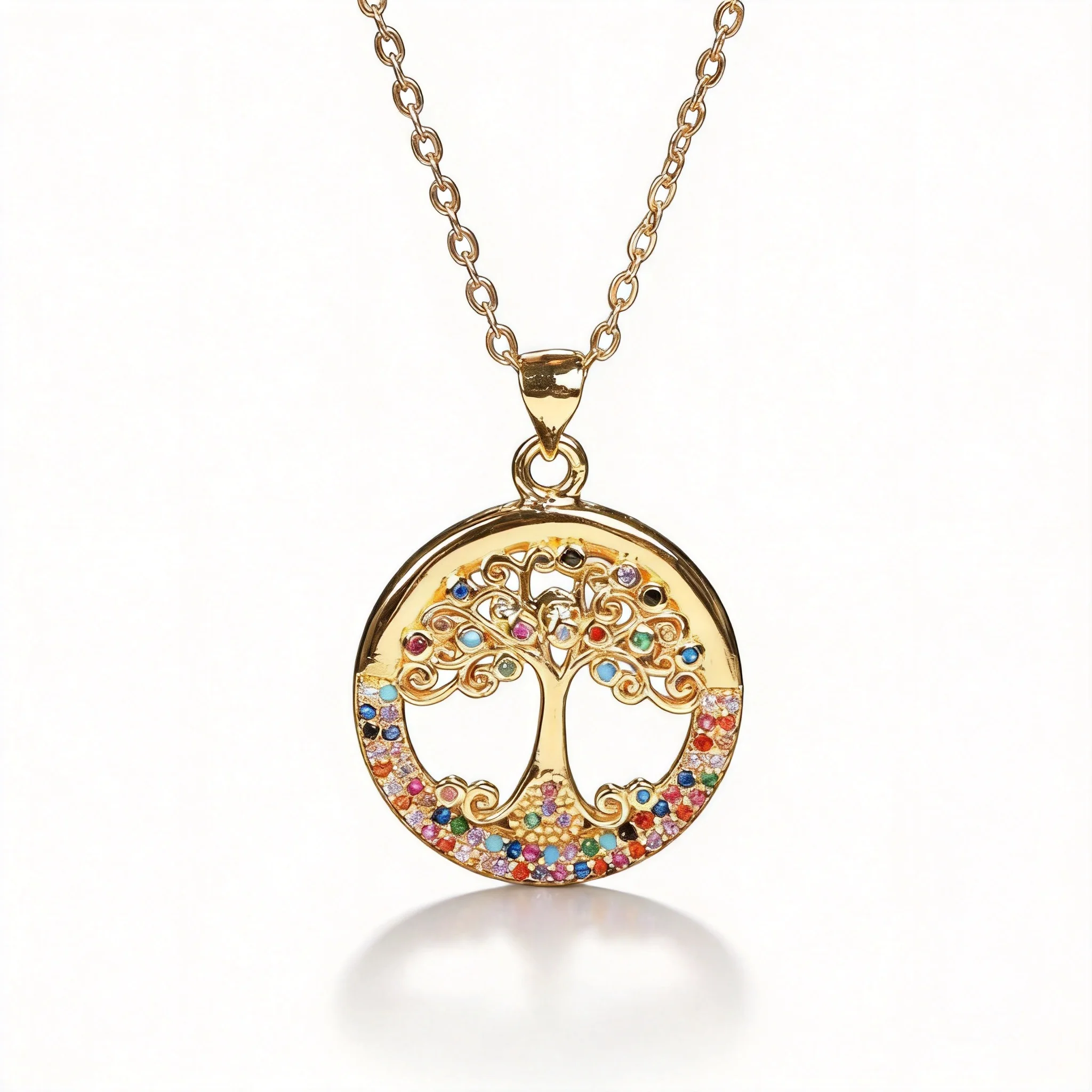 Chinese Style Lucky Blessing 18k Gold Plated Copper Inlaid Colorful Zircon Tree Of Life Pendant Necklace For Women Fortune Trans
Chinese Style Lucky Blessing 18k Gold Plated Copper Inlaid Colorful Zircon Tree Of Life Pendant Necklace For Women Fortune Trans
