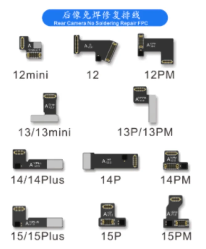 AY Tag-On Rear Camera Repair FPC for IP12/13/14/15 Pro Max Solving Pop-up Issues Caused By the Rear Camera of Non-Original Phone
AY Tag-On Rear Camera Repair FPC for IP12/13/14/15 Pro Max Solving Pop-up Issues Caused By the Rear Camera of Non-Original Phone
