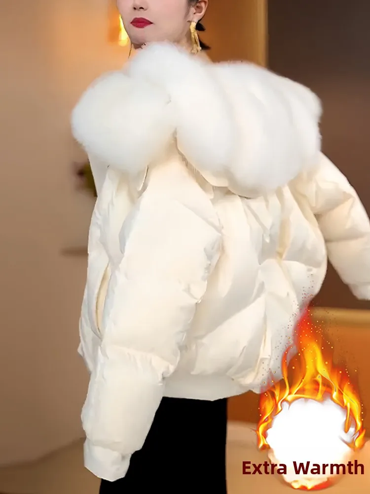 Женская утепленная хлопковая куртка с большим меховым воротником, зимнее пальто в корейском стиле, свободный крой, длинный рукав, на молнии
Женская утепленная хлопковая куртка с большим меховым воротником, зимнее пальто в корейском стиле, свободный крой, длинный рукав, на молнии