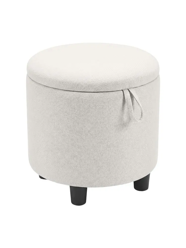 Round Storage Ottoman Linen Fabric Upholstered Footrest Stool-Beige
Round Storage Ottoman Linen Fabric Upholstered Footrest Stool-Beige