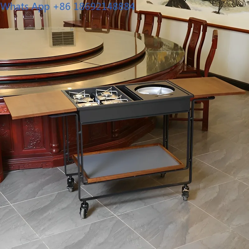 Movable Single and Double Head Cooking Cart Stainless Steel Hotel Restaurant Hand Push Service Cart
Movable Single and Double Head Cooking Cart Stainless Steel Hotel Restaurant Hand Push Service Cart