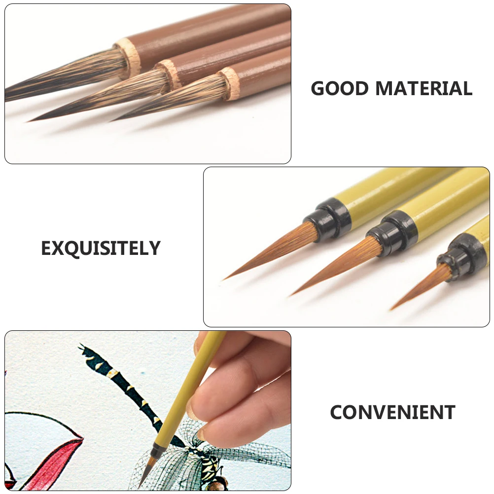 1pc Ink Brush Watercolor Calligraphy Pen Writing Bamboo Drawing Brush Student Stationery Durable Simple Design Portable Painting
1pc Ink Brush Watercolor Calligraphy Pen Writing Bamboo Drawing Brush Student Stationery Durable Simple Design Portable Painting