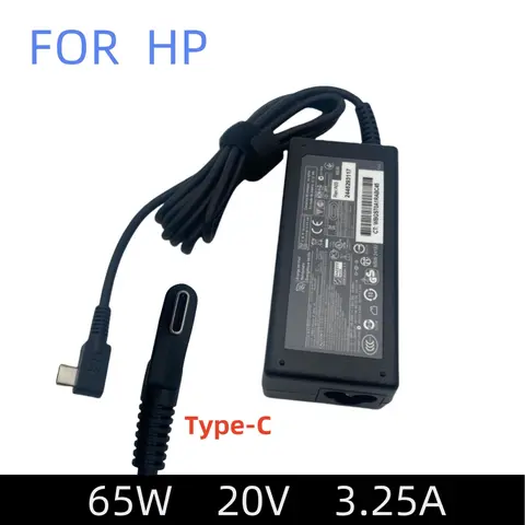 65W USB C AC Adapter For HP Spectre x360 13 14 Elite Dragonfly G3 G4 Laptop Type-C Charger Power Supply 20V 3.25A