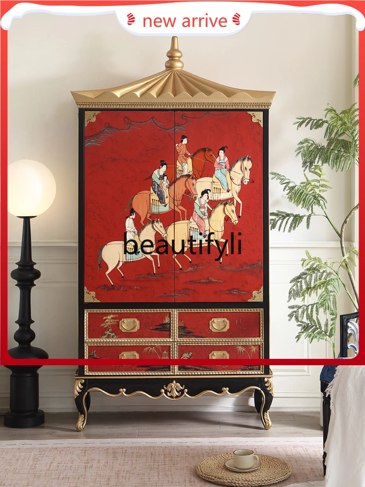 D2520 New Chinese hand-painted lady villa solid wood double door high foot display cabinet living room storage decorative cabine
D2520 New Chinese hand-painted lady villa solid wood double door high foot display cabinet living room storage decorative cabine