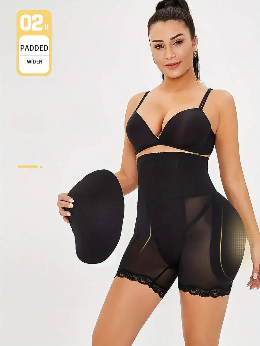Black High Waisted Shaping Shorts With Padded Hip Lift Tummy Control Slimming Mesh Lace Waist Thighs
Black High Waisted Shaping Shorts With Padded Hip Lift Tummy Control Slimming Mesh Lace Waist Thighs
