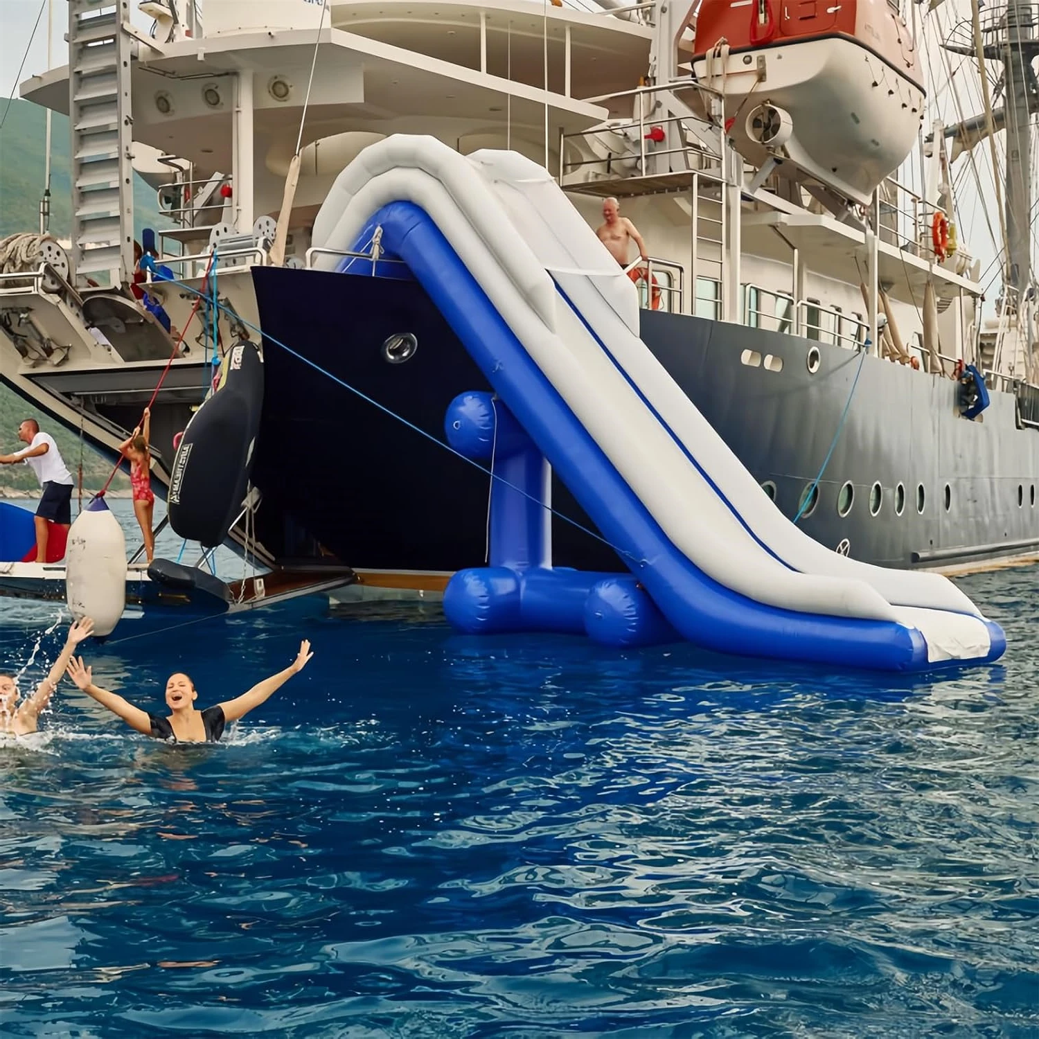 Нестандартный размер, плавающая надувная горка для водной яхты на открытом воздухе для морской вечеринки, оборудование для водных игр
Нестандартный размер, плавающая надувная горка для водной яхты на открытом воздухе для морской вечеринки, оборудование для водных игр