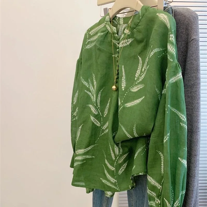 New Chinese Style Green Floral Print Thin Long Sleeve Sun Protection Shirt Jacket Loose Outerwear Casual Summer Top for Women
New Chinese Style Green Floral Print Thin Long Sleeve Sun Protection Shirt Jacket Loose Outerwear Casual Summer Top for Women