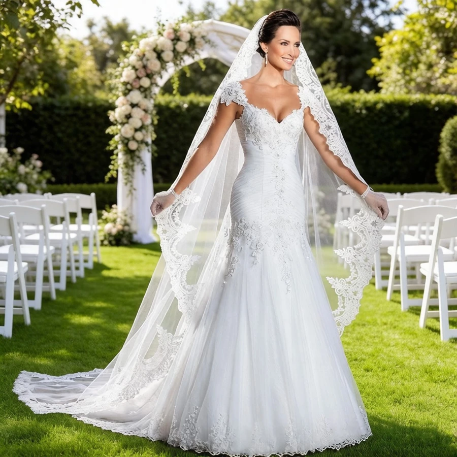 Customized White Ivory Wedding veils Vestido de novia wedding accessories Bridal Veil Wedding accessories Velo de novia largos
Customized White Ivory Wedding veils Vestido de novia wedding accessories Bridal Veil Wedding accessories Velo de novia largos