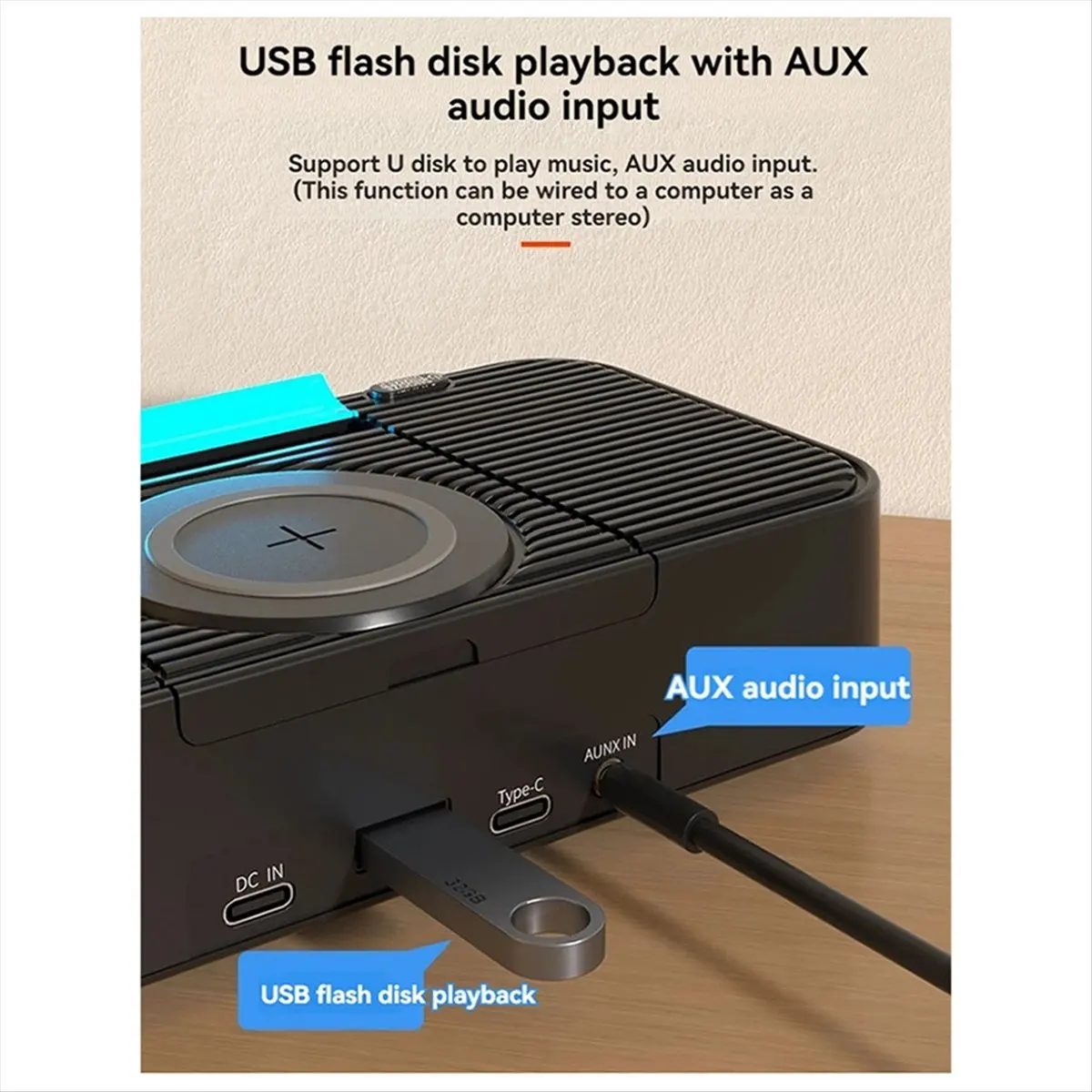 *AA90P New Portable Bluetooth Speaker with Wireless Charging Atmosphere Light Clock Alarm Function Double Speaker USB Charging
*AA90P New Portable Bluetooth Speaker with Wireless Charging Atmosphere Light Clock Alarm Function Double Speaker USB Charging