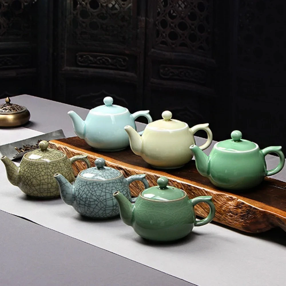 270 мл винтажный чайник Longquan Celadon ручной работы Ge Kiln фарфоровый горшок бытовой чайник китайский чайный сервиз украшения подарки 
270 мл винтажный чайник Longquan Celadon ручной работы Ge Kiln фарфоровый горшок бытовой чайник китайский чайный сервиз украшения подарки