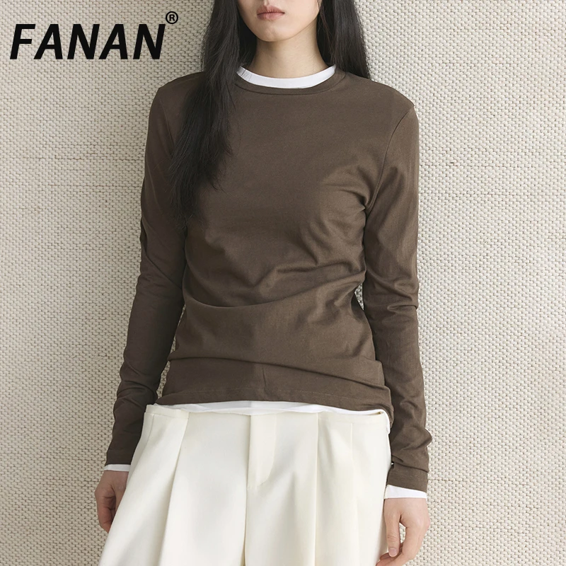 FANAN Минимализм, комплект из 2 предметов, дизайнерская футболка с длинным рукавом для женщин, топы с круглым вырезом и длинными рукавами, женские топы 2026, весенняя новинка
FANAN Минимализм, комплект из 2 предметов, дизайнерская футболка с длинным рукавом для женщин, топы с круглым вырезом и длинными рукавами, женские топы 2026, весенняя новинка