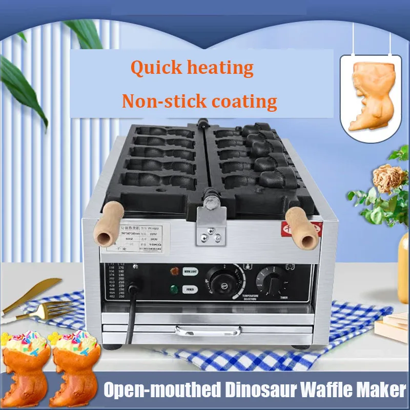 Electric 110V/220V Non-sticking Stainless Steel Dinosaur Waffle Making Machine Open Mouth Taiyaki Waffle Machine
Electric 110V/220V Non-sticking Stainless Steel Dinosaur Waffle Making Machine Open Mouth Taiyaki Waffle Machine