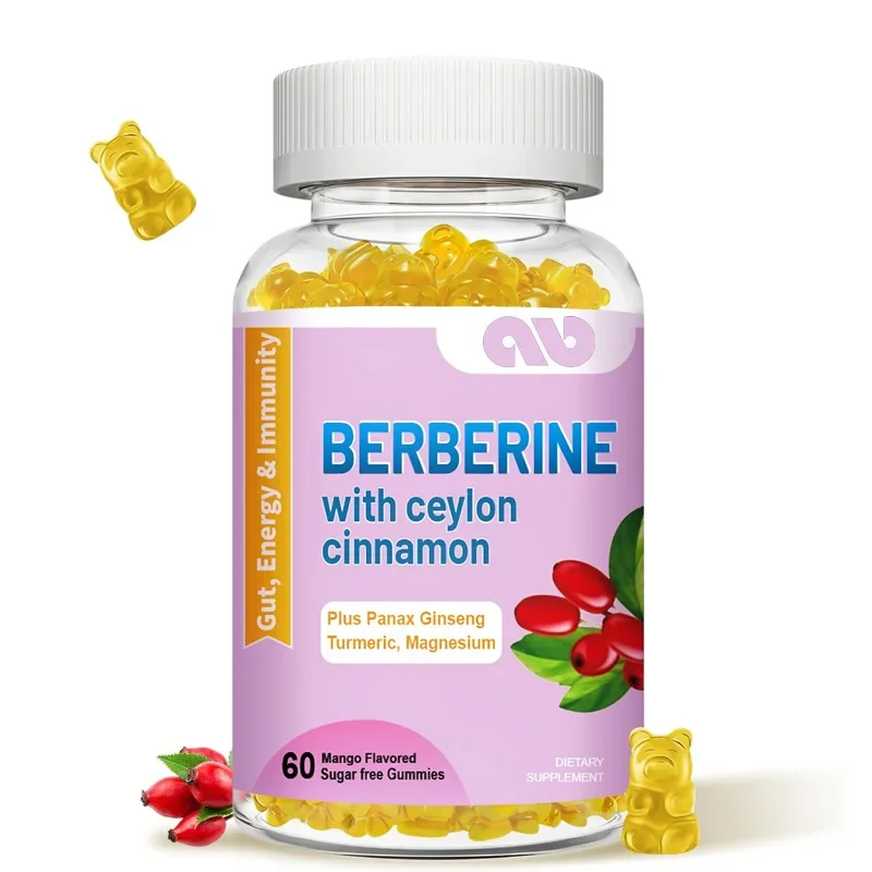 60 Count Berberine with Ceylon Cinnamon Sugar Free Vegetarian Gummies Natural Mango Flavored Immune Health Support Supplement
60 Count Berberine with Ceylon Cinnamon Sugar Free Vegetarian Gummies Natural Mango Flavored Immune Health Support Supplement