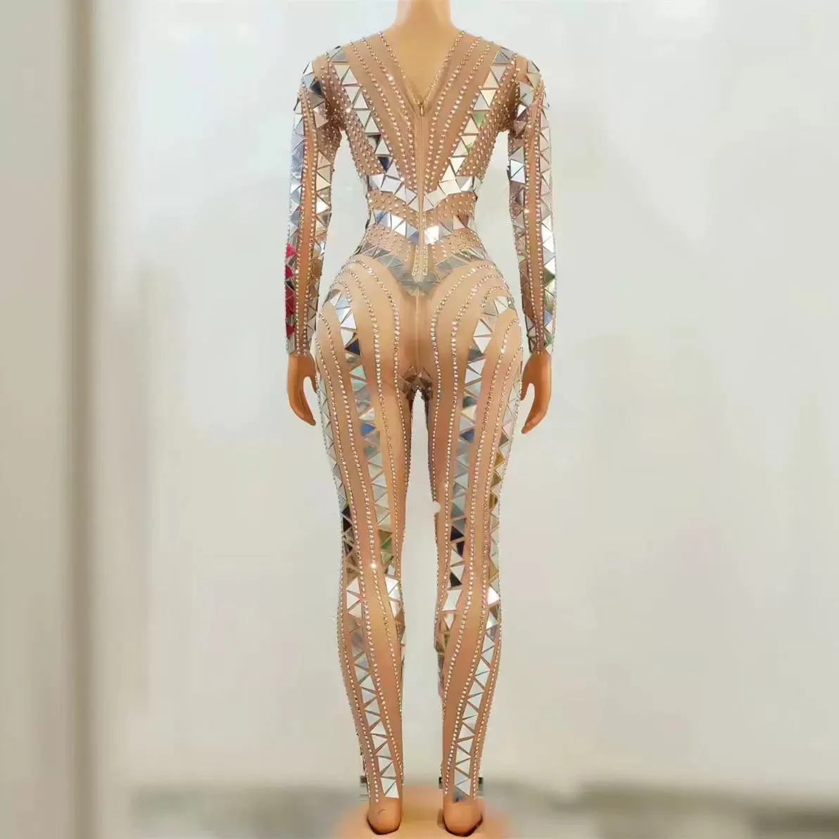 Nightclub party performance sexy bright rhinestone stretch slim jumpsuit stage performance suit
Nightclub party performance sexy bright rhinestone stretch slim jumpsuit stage performance suit