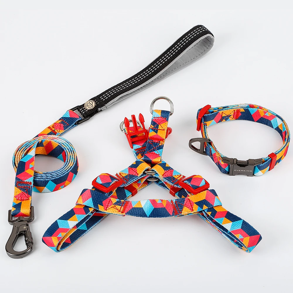 Factory Direct Fashion Multi Color Dog Collar Comfortable Outdoor Training Pet Leash Harness Set
Factory Direct Fashion Multi Color Dog Collar Comfortable Outdoor Training Pet Leash Harness Set