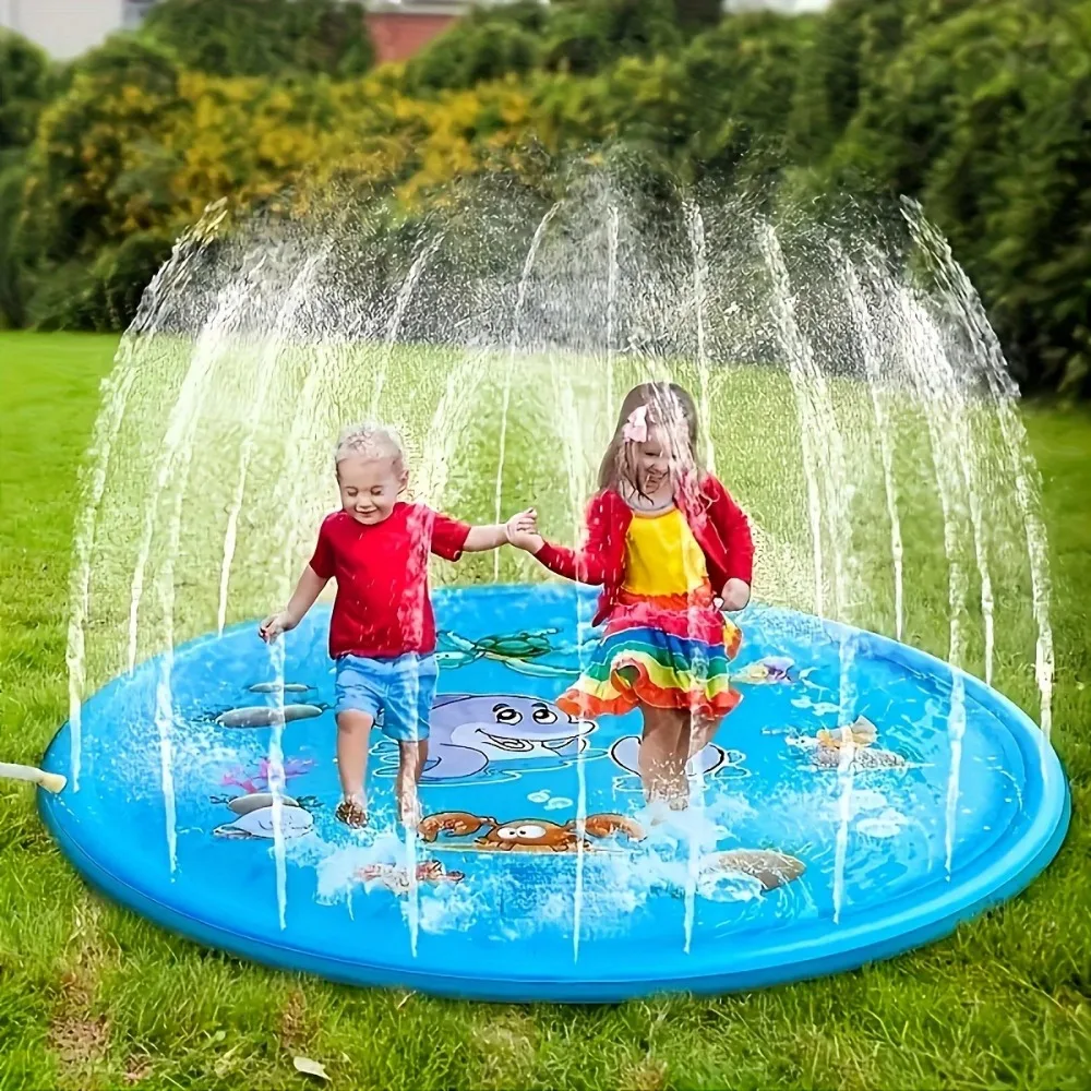 Children Play Spray Mat 100cm Beach Inflatable Water Sprinkler Pad Outdoor Game Toy Lawn Swimming Pool Mat Kids Toys
Children Play Spray Mat 100cm Beach Inflatable Water Sprinkler Pad Outdoor Game Toy Lawn Swimming Pool Mat Kids Toys