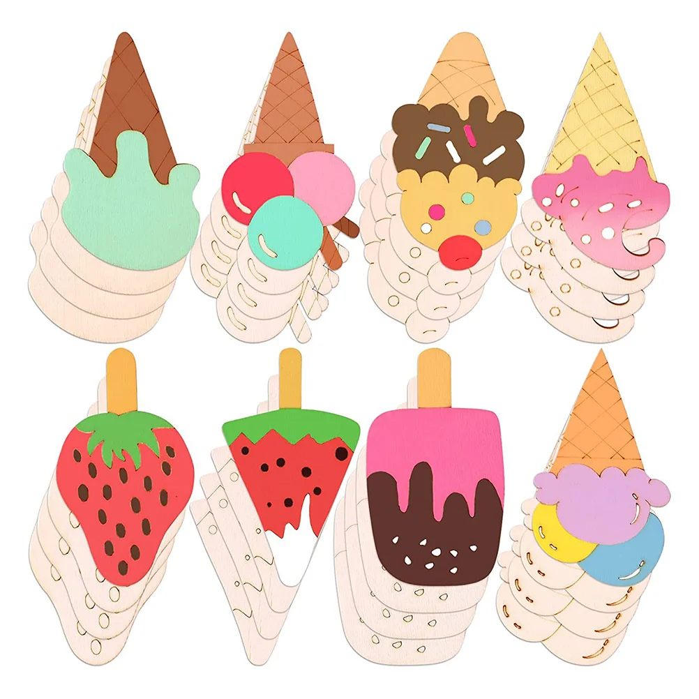 40 Pcs Ice Cream Wooden Chips Unfinished Blank Ornaments Craft Summer DIY Paint Slices Decorative Rustic Cone Project
40 Pcs Ice Cream Wooden Chips Unfinished Blank Ornaments Craft Summer DIY Paint Slices Decorative Rustic Cone Project