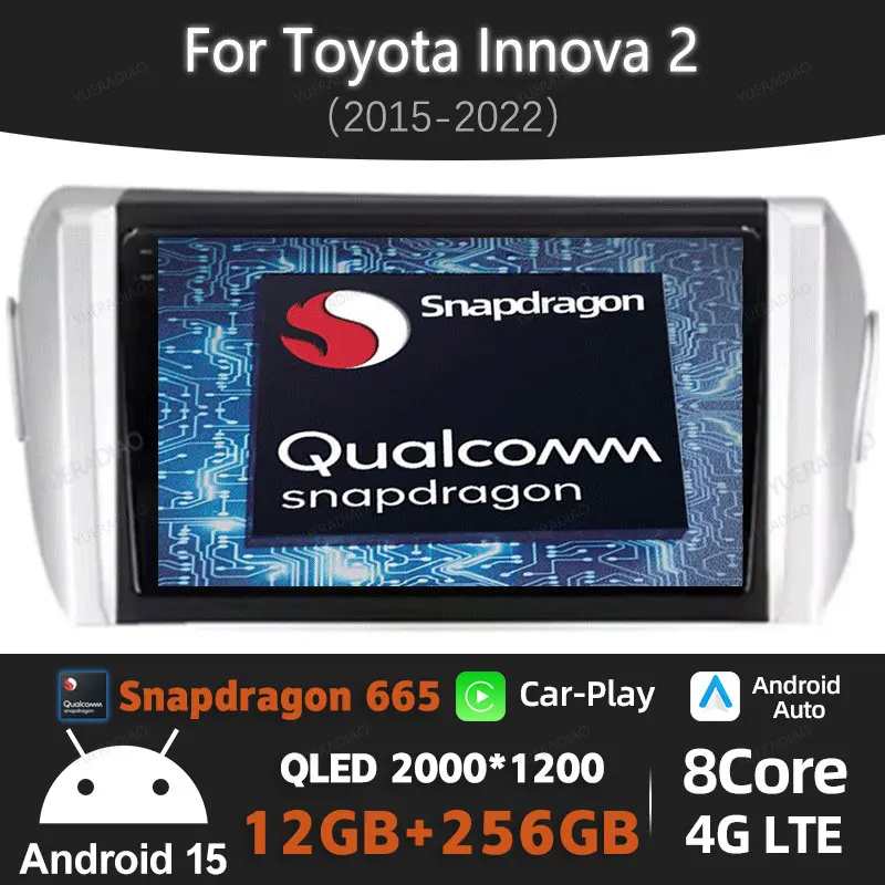 Android 15 Car Radio For Toyota Innova 2 2015 - 2022 Qualcomm Head Unit 2DIN 4G WIFI GPS NAVI Multimedia Stereo Video Player BT
Android 15 Car Radio For Toyota Innova 2 2015 - 2022 Qualcomm Head Unit 2DIN 4G WIFI GPS NAVI Multimedia Stereo Video Player BT