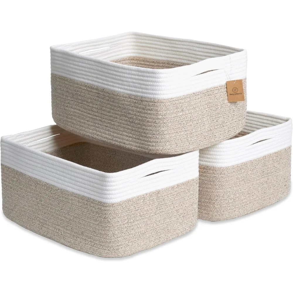 Large Cotton Rope Storage Baskets 3 Pack for Organizing Shelves Laundry Blankets Clothes Closet Kitchen Bathroom
Large Cotton Rope Storage Baskets 3 Pack for Organizing Shelves Laundry Blankets Clothes Closet Kitchen Bathroom
