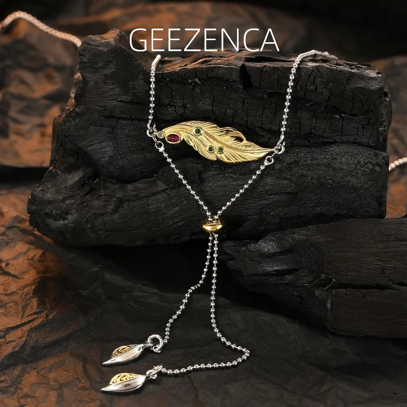 925 Sterling Silver Two Tone Leaf Feather Beads Chain Necklaces For Women Designer Style Simple Chic Chokers Necklace 2023 Gift
925 Sterling Silver Two Tone Leaf Feather Beads Chain Necklaces For Women Designer Style Simple Chic Chokers Necklace 2023 Gift