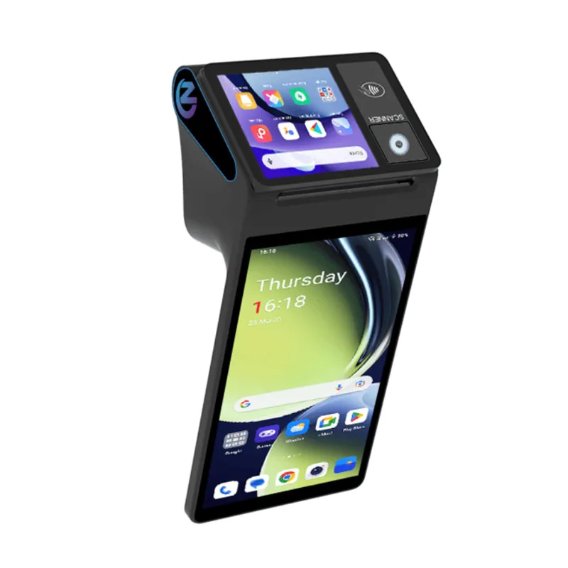Handheld 4G Android 14 dual screen POS terminal mobile cash register with NFC Scanner 58/80mm thermal printer for Order&Payment
Handheld 4G Android 14 dual screen POS terminal mobile cash register with NFC Scanner 58/80mm thermal printer for Order&Payment