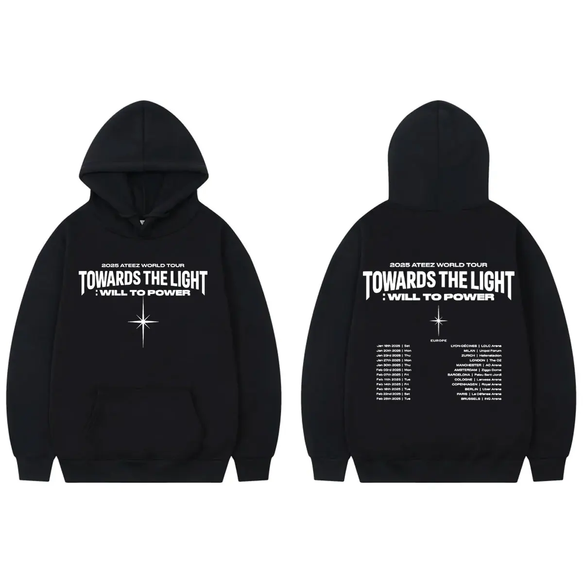 2025 ATEEZ World Tour Towards The Light: Will To Power Hoodie Harajuku Kpop Hip Hop Pullovers Men Women Fashion Loose Sweatshirt
2025 ATEEZ World Tour Towards The Light: Will To Power Hoodie Harajuku Kpop Hip Hop Pullovers Men Women Fashion Loose Sweatshirt