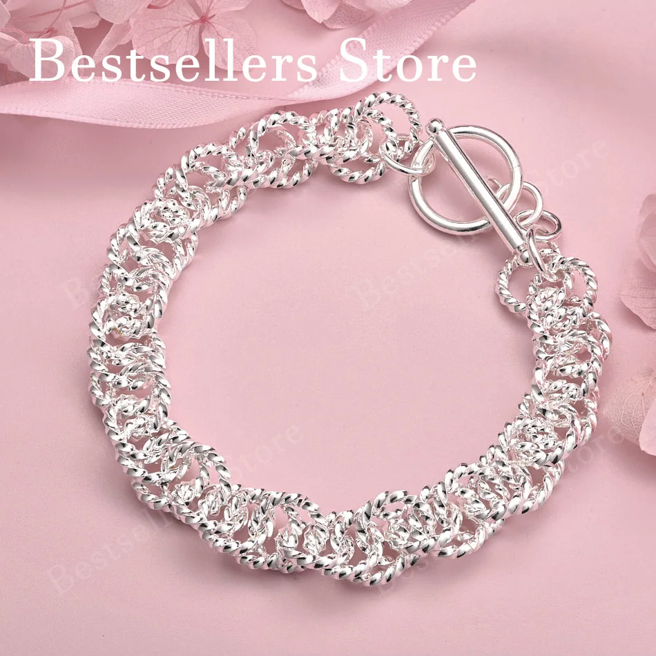 925 sterling silver 8-inch exquisite woven bracelet, fashionable men's and women's party jewelry, hip-hop accessories
925 sterling silver 8-inch exquisite woven bracelet, fashionable men's and women's party jewelry, hip-hop accessories