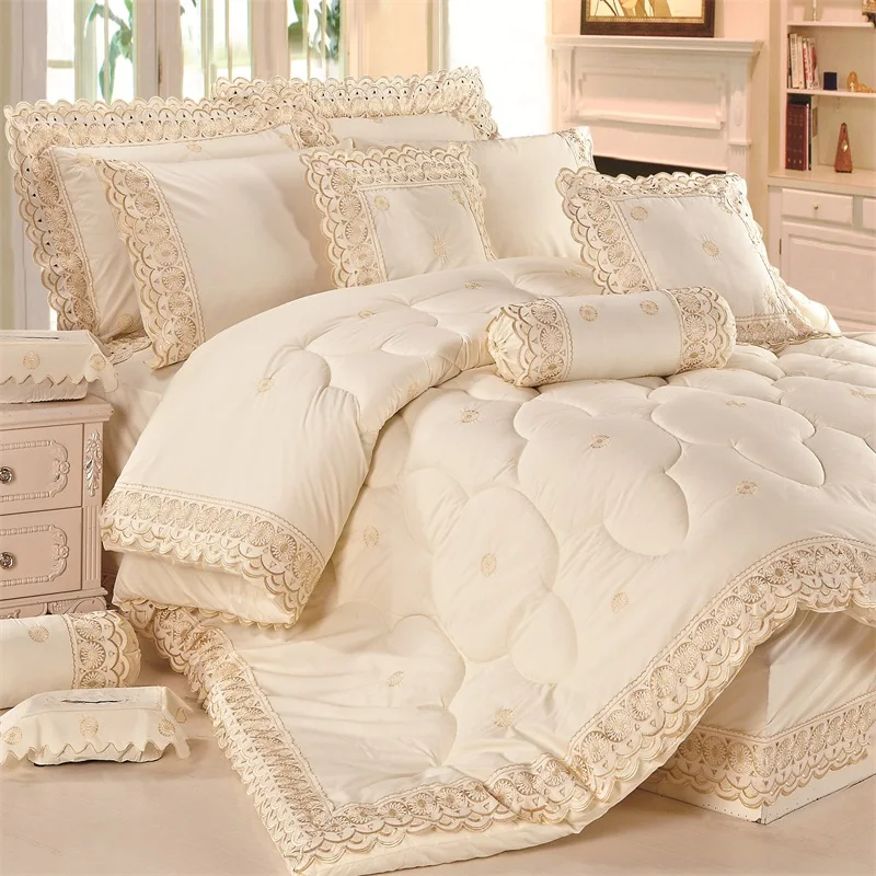 Soft Like Polyester / Cotton Luxury Embroidered Lace Comforter Bedsheet Bedding Set Bed Sheet Set With Curtains
Soft Like Polyester / Cotton Luxury Embroidered Lace Comforter Bedsheet Bedding Set Bed Sheet Set With Curtains