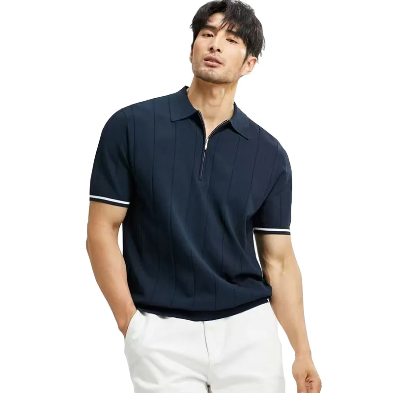 Spring/Summer Men's Clothing Comfortable Knitted Short Sleeve T-shirt Half Zipper Versatile POLO Top Golf Outdoor Sports Shirt
Spring/Summer Men's Clothing Comfortable Knitted Short Sleeve T-shirt Half Zipper Versatile POLO Top Golf Outdoor Sports Shirt