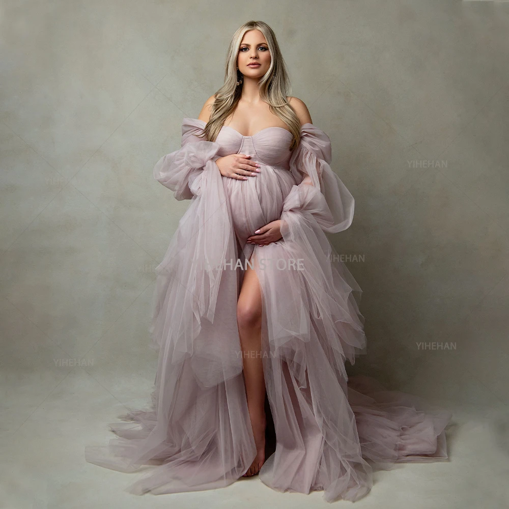 Customized Bridal Prom Dresses Off Shoulder Sweetheart Long Maternity Robes A Line Pregnant Women Photoshoot Fluffy Tiered Gown
Customized Bridal Prom Dresses Off Shoulder Sweetheart Long Maternity Robes A Line Pregnant Women Photoshoot Fluffy Tiered Gown